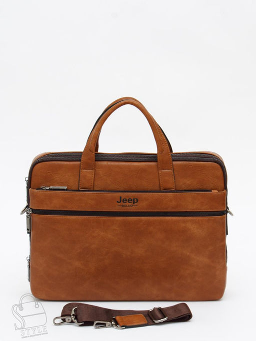 Портфель мужской 3105-5 brown Jeep в Новосибирске