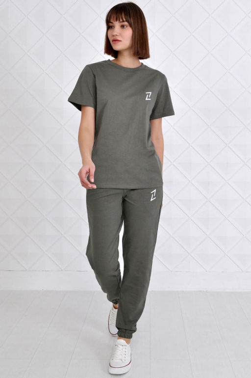 Арт. 2349 Костюм темная олива женский 44-52 (5 шт) Цвет:верх- темная олива, низ- темная олива - Калинка фото 5