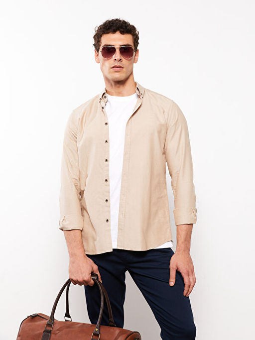 Slim Fit Uzun Kollu Oxford Erkek G?mlek