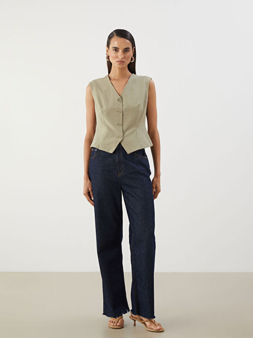 V Yaka Kad?n Klasik Yelek