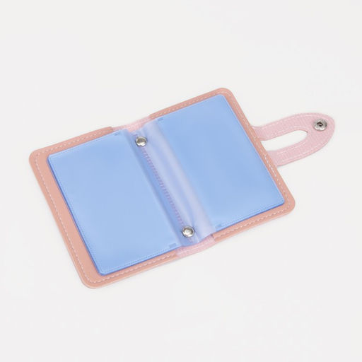 Визитница на кнопке, 26 карт, цвет розовый - Simaland фото 3