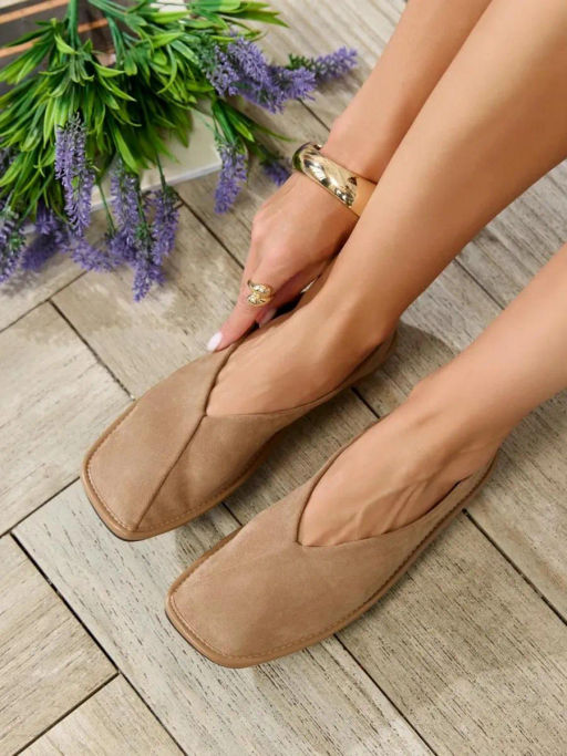 Балетки жен., бежевые, э/з FDY448-3