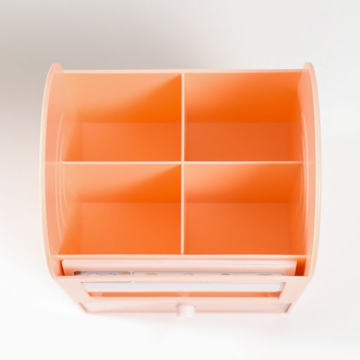 Шкатулка - органайзер для хранения мелочей «Лаконичность», пластик, розовая, 12×14.2×21 см