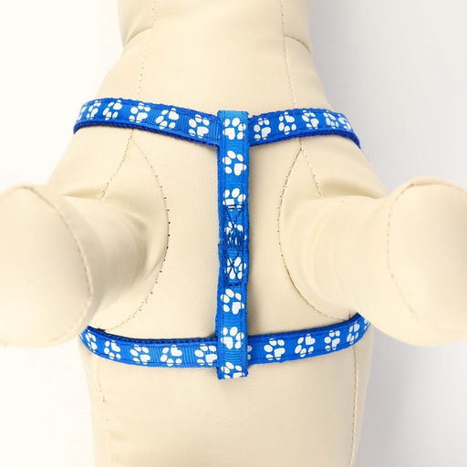 Комплект прошитый Лапки, ширина 1 см, поводок 120 х 1 см, ОГ 23-35 см, синий - Пижон фото 5