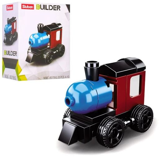 Конструктор SLUBAN 25 дет. "BUILDER. Паровоз" (М38-В0795G) в коробке