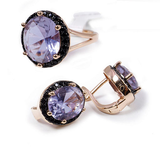 Комплект ювелирной бижутерии German Gold кольцо и серьги с Аметрином - Сандаловый дом фото 4