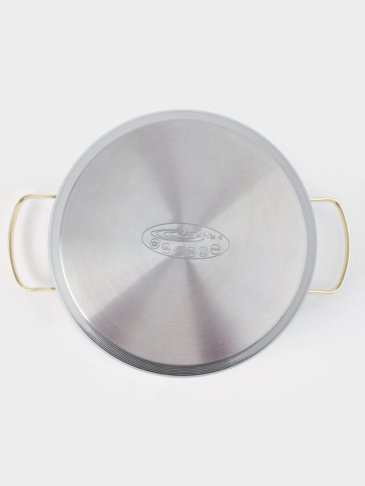 Кастрюля Катунь «ЭЛИС ГОЛД», 5.5 л, 24×13.5 см, стеклянная крышка, нержавеющая сталь, ручки золотистые