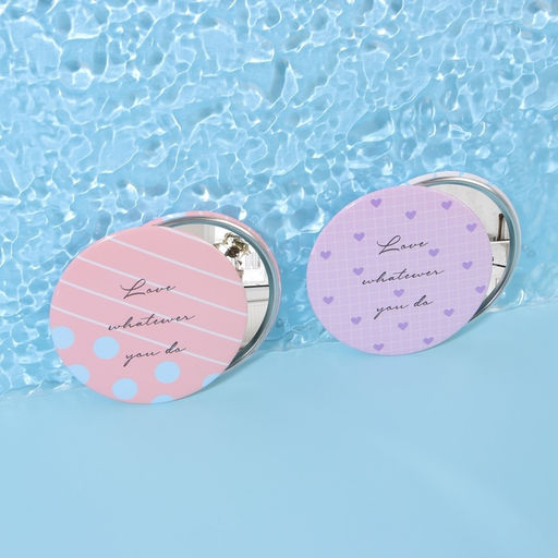 Цена за 3 шт. Зеркало карманное «Надписи», d = 7 см, цвет МИКС