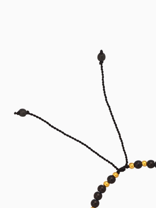 Браслет «Моана», длина 16 см, камень пирит, чёрный