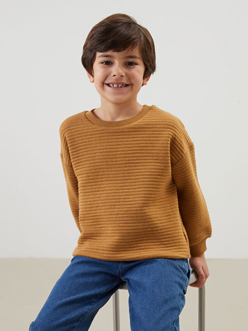 Bisiklet Yaka Basic Erkek Bebek Sweatshirt