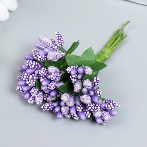 Цена за 12 шт. Цветы для декорирования "Соцветие" сиреневый 1 букет=12 цветов 8,5 см