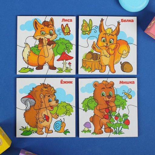 Развивающие пазлы из дерева Лесные животные - Лесная мастерская фото 4