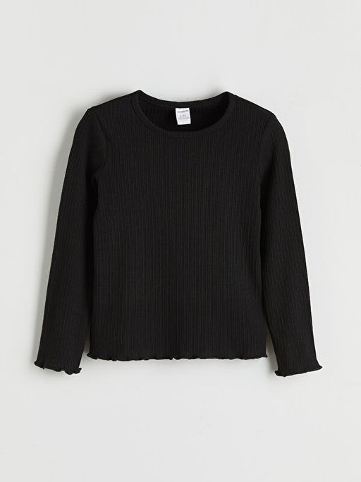 Bisiklet Yaka Fitilli F?rf?rl? K?z ?ocuk Ti??rt