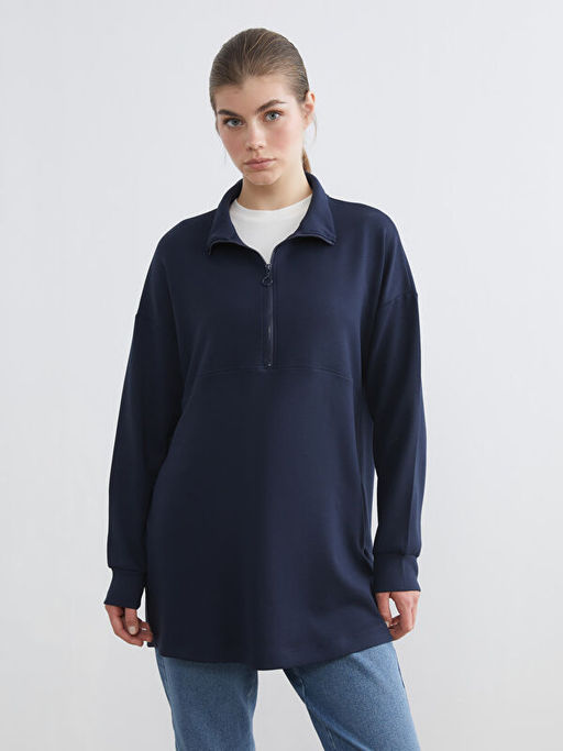 Dik Yaka Kad?n Sweatshirt Tunik