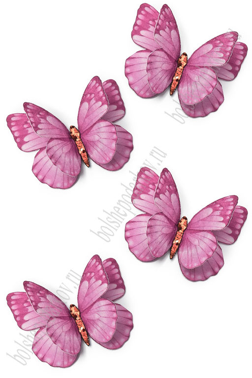 Лазерная вырубка из фетра "Бабочка" 5*4 см (10 шт) №1 несклеенная