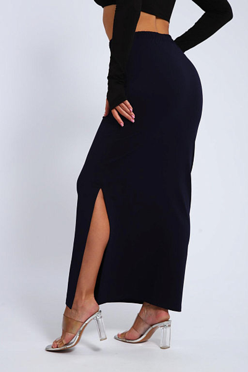 Юбка, футер (01056, черный макси) - Плиона фото 36