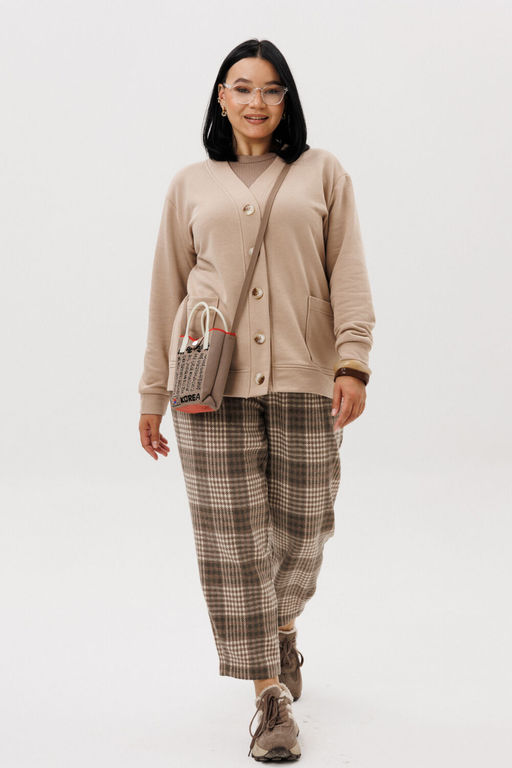 Костюм Anastasia 1301 бежевый/ клетка фото 2