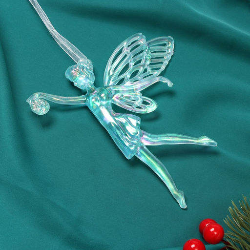 Цена за 2 шт. Ёлочная игрушка Зимнее волшебство. Фея с шариком, 1211.5 см, голубой перелив фото 6