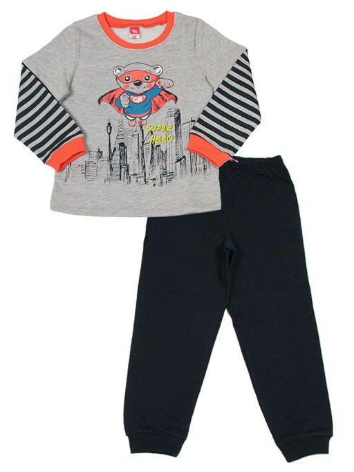 CRB wear/CAB 5288 Пижама для мальчика, серый меланж/Ex.Cherubino  фото 3
