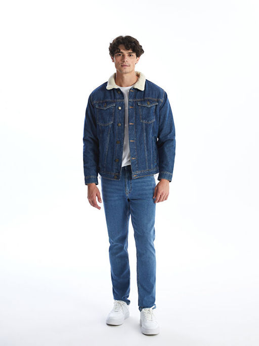 Standart Kal?p Erkek Jean Ceket