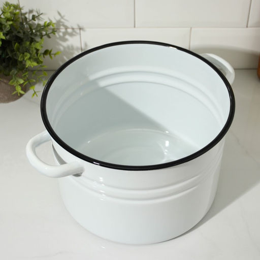 Цена за 2 шт. Кастрюля эмалированная, 8 л, d=25.5 см, с крышкой, без деколи, белая