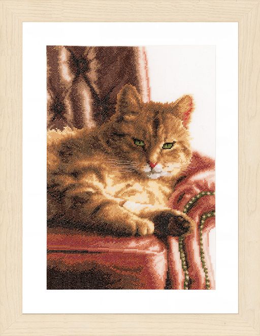 Набор для вышивания LANARTE PN-0021762 Отдыхающий кот 34 x 24 см