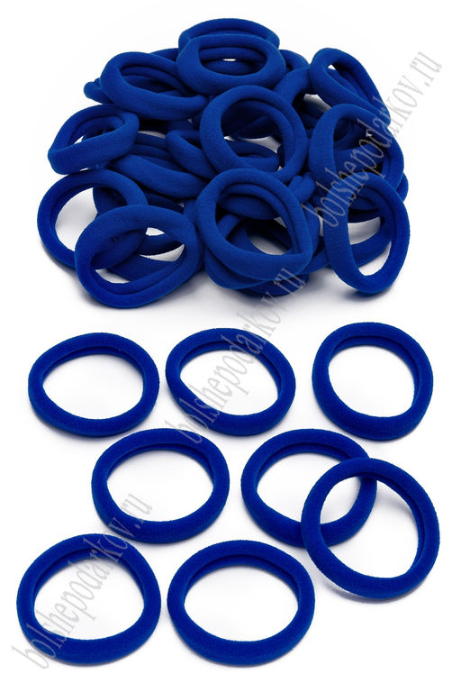 Резинки бесшовные для волос "Premium" 4 см (80 шт) SF-7051, синий №8006