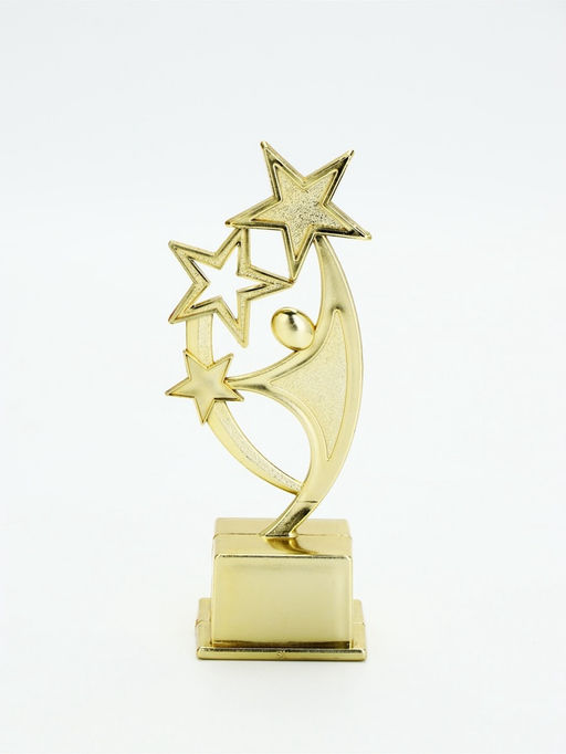 Наградная фигура под нанесение «Человек со звездами», золото, пластик