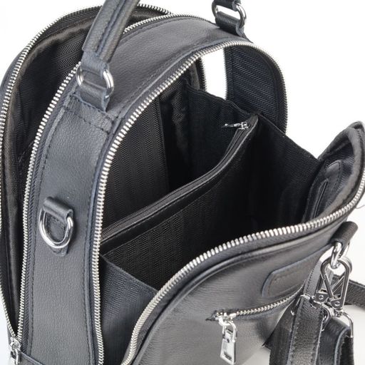 Женский кожаный каркасный рюкзак 88001-Е Блек - Sergio valentini фото 5