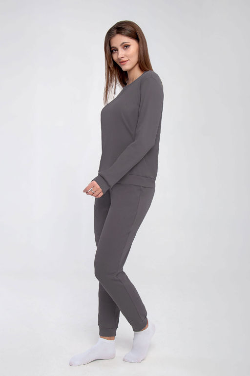 Арт. 10806/8 Пижама с брюками 42-50 (5 шт) Цвет:верх-темно-серый,низ-темно-серый