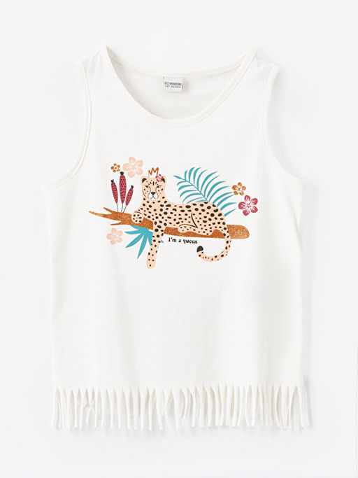 Bisiklet Yaka Bask?l? K?z ?ocuk Atlet