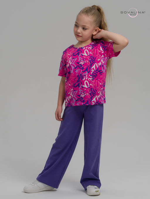 Костюм Лето надписи фуксия-верипери - Sovalina фото 6