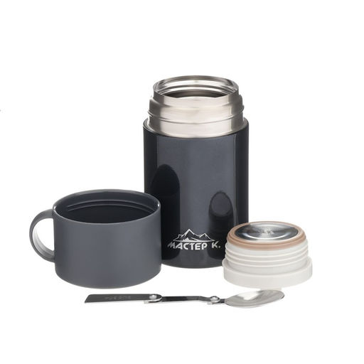 Термос для еды Мастер К, 550 мл, 1711 см, нержавеющая сталь, чёрный  фото 5