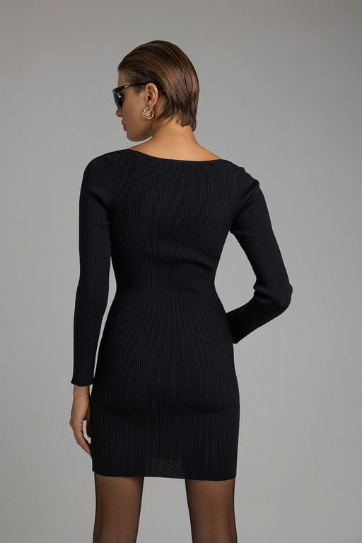 Трикотажное платье с фигурным вырезом - Incity фото 3