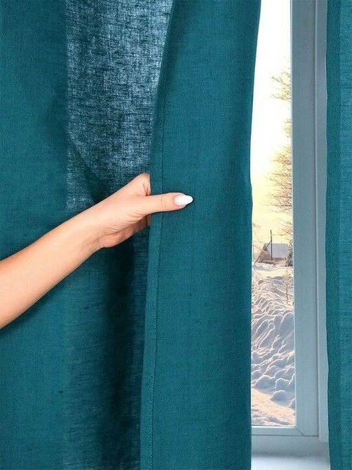 Штора гладкокраш. Маренго тесьма п/лен 155*270 см. - Лен поволжья фото 4