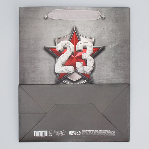 Цена за 2 шт. Пакет подарочный ламинированный, упаковка, С 23 февраля, ML 23?27?11.5 см