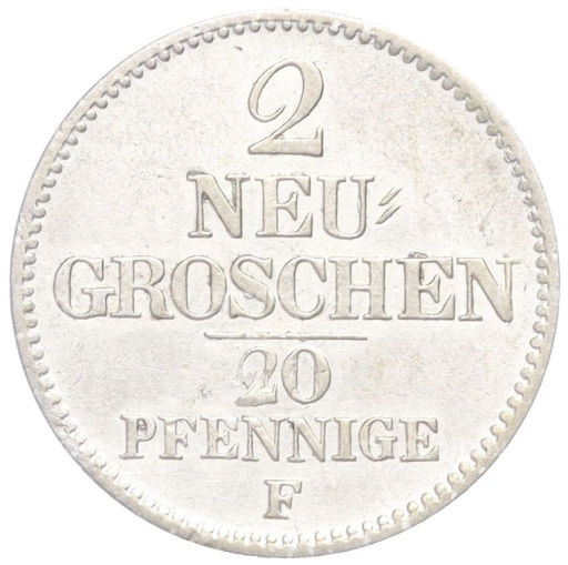 2 гроша 1853 года F Саксония