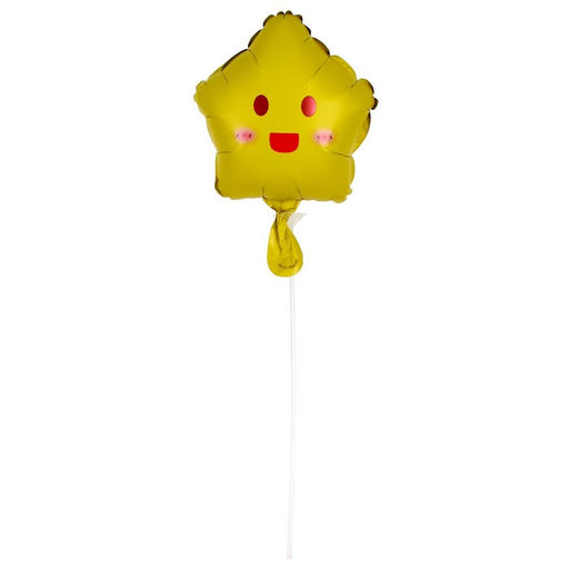 Цена за 5 шт. Воздушный шар фольгированный 10" «Звезда смайл», для палочки, МИКС