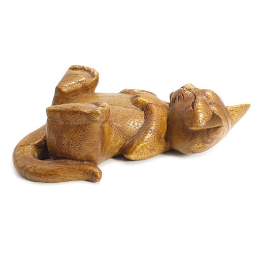 Статуэтка Кот дерево албезия 9см-18см символ удачи в доме - Сандаловый дом фото 2