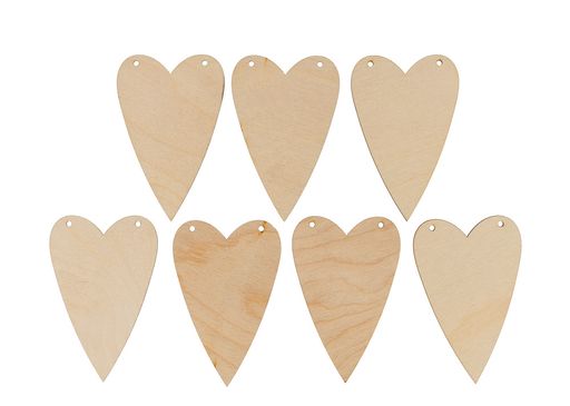 Заготовка для декорирования Mr. Carving ВД-880 Гирлянда из сердец №2 фанера 6.5 х 10 х 0.3 см 7 сердец