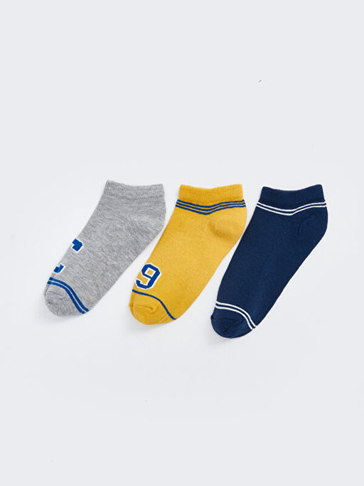 Desenli Erkek ?ocuk Patik ?orap 3l?