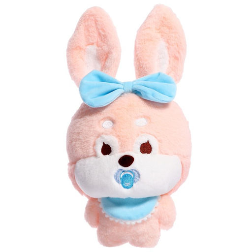 Мягкая игрушка Зайка, с бантиком, 20 см, персиковая