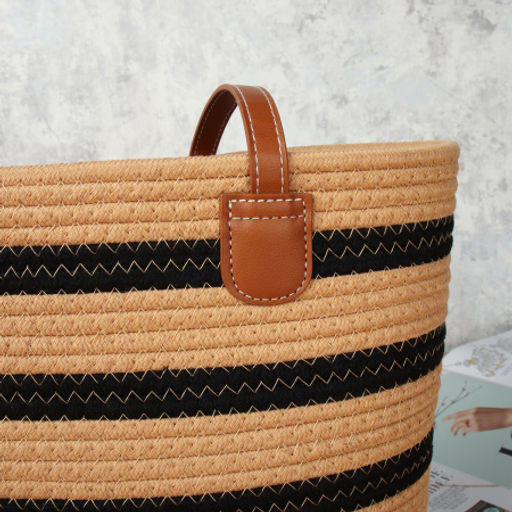 Сумка плетеная 27x43x13 / DW-21 /уп 50/коричнево-черная - Галеонтрейд фото 4