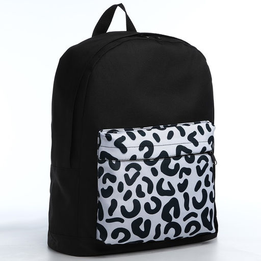 Рюкзак молодёжный Леопард, 33х13х37, отд на молнии, н/карман, чёрный - Nazamok фото 3
