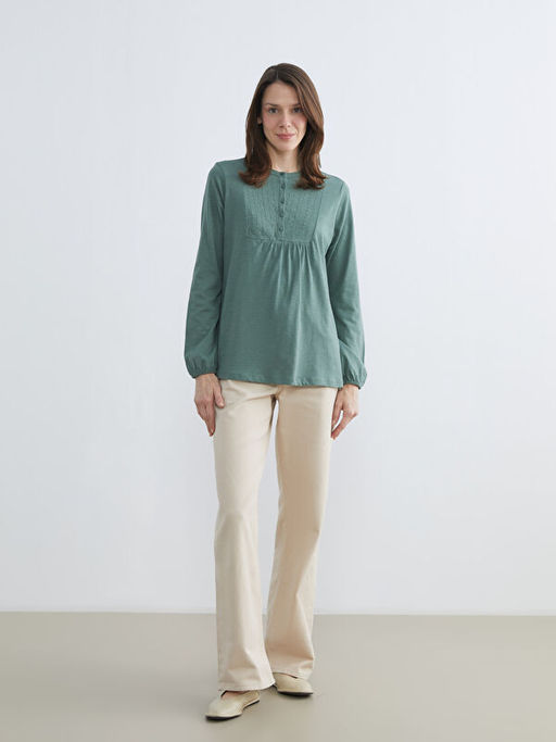 Bisiklet Yaka Nak??l? Bluz