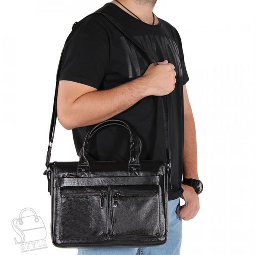 Портфель мужской кожаный 44906-3H black Heanbag в Новосибирске - S-style фото 2