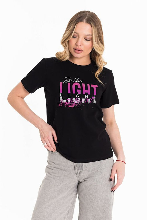 Футболка М326052Па черный - Елена фото 2