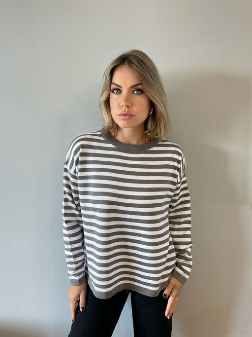 K11923 Джемпер (вязаный трикотаж) КОРИЧНЕВЫЙ