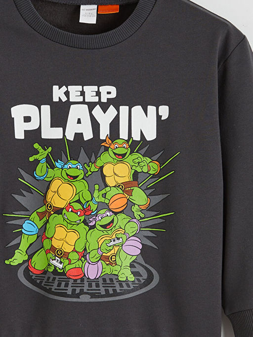 Bask?l? Erkek ?ocuk Sweatshirt