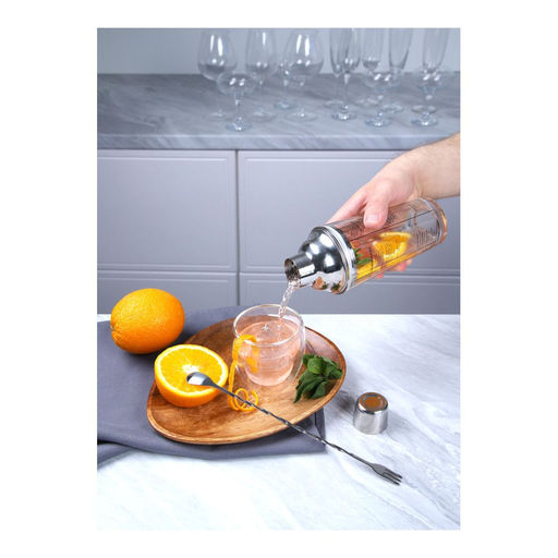 Ложка барная с вилкой для коктейлей Walmer Cocktail, 26 см, цвет стальной  фото 5